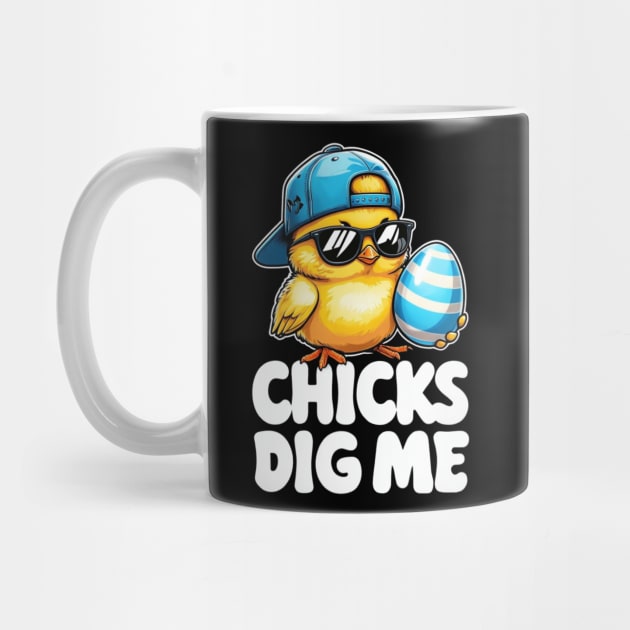 Chicks Dig Me Easter Toddler Boys Men Happy Easter Funny by Creatifly Graphic Tees
